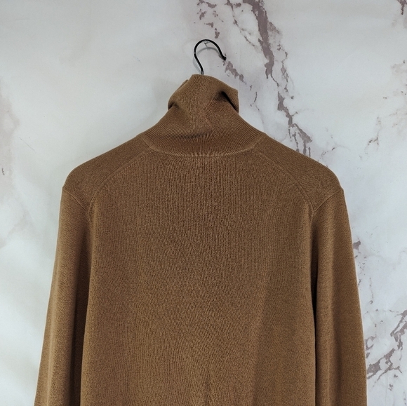 Everlane Sweater Women Brown The Luxe Merino Half Zip Camel Tawny Tan Yak - Picture 8 of 16